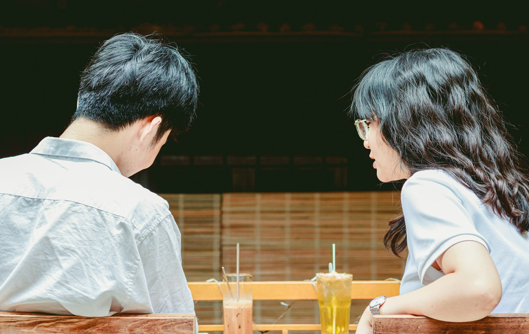 Two students meeting for a real date in warm, cinematic light